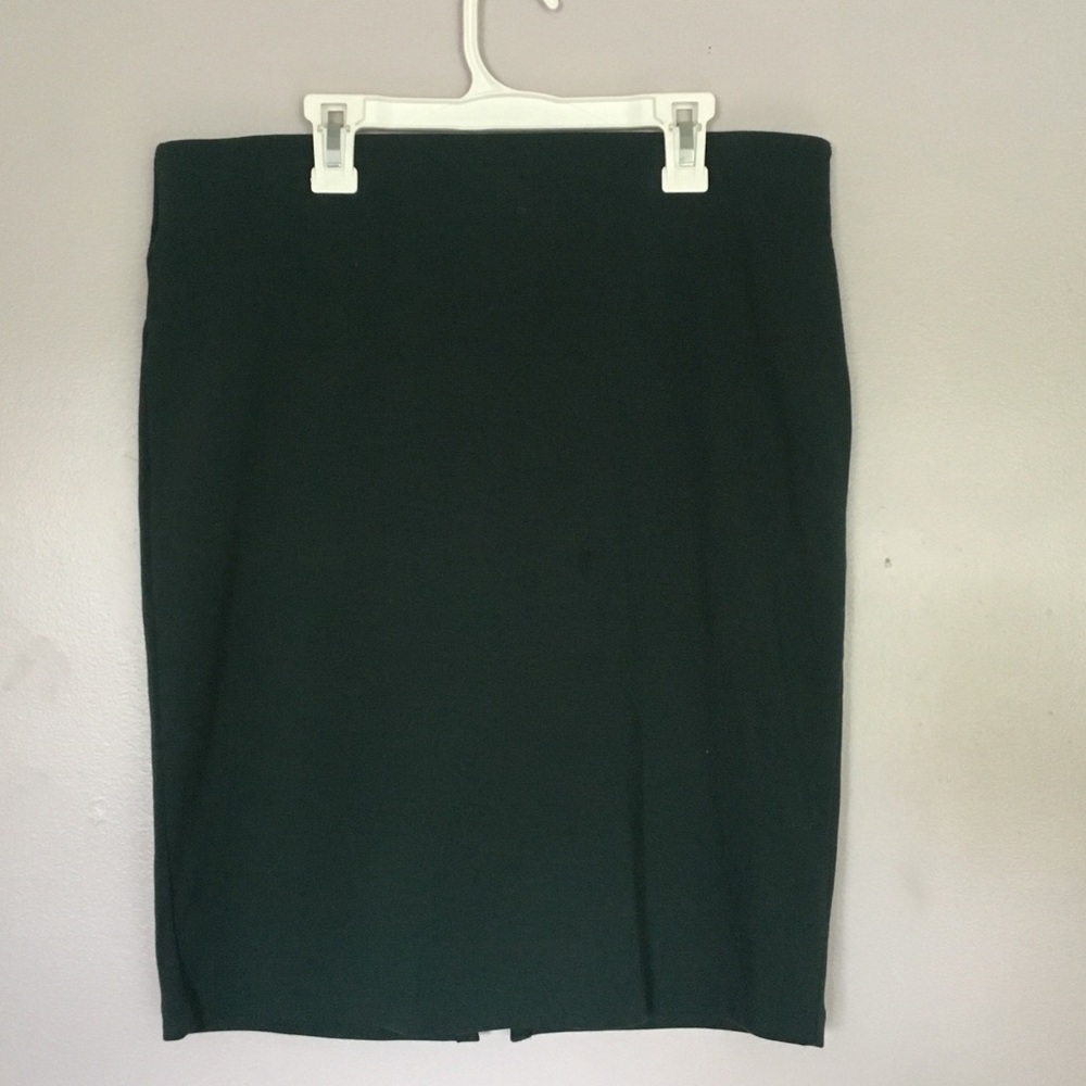 Green Stretch Pencil Skirt